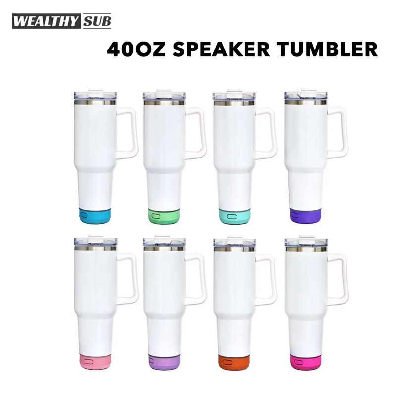 Wealthysub China warehouse sublimation 40oz speaker tumbler